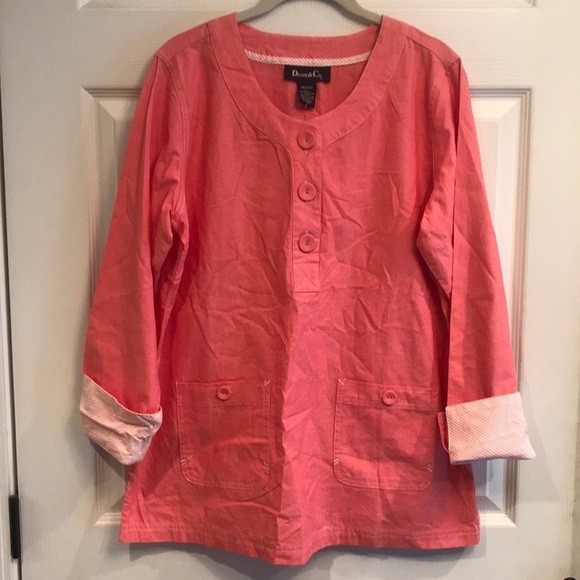Denim & Co brand size M pullover cotton tunic. NWT - Picture 1 of 4